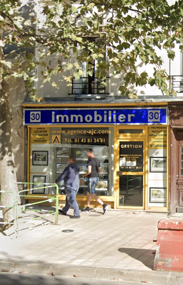 Façade de l'agence AJC Immobilier au Raincy